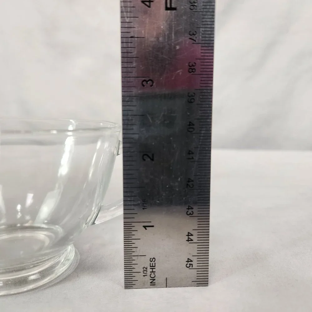 Set of 3 Vintage Anchor Hocking Clear Pressed Glass Punch Cups 60s 70s